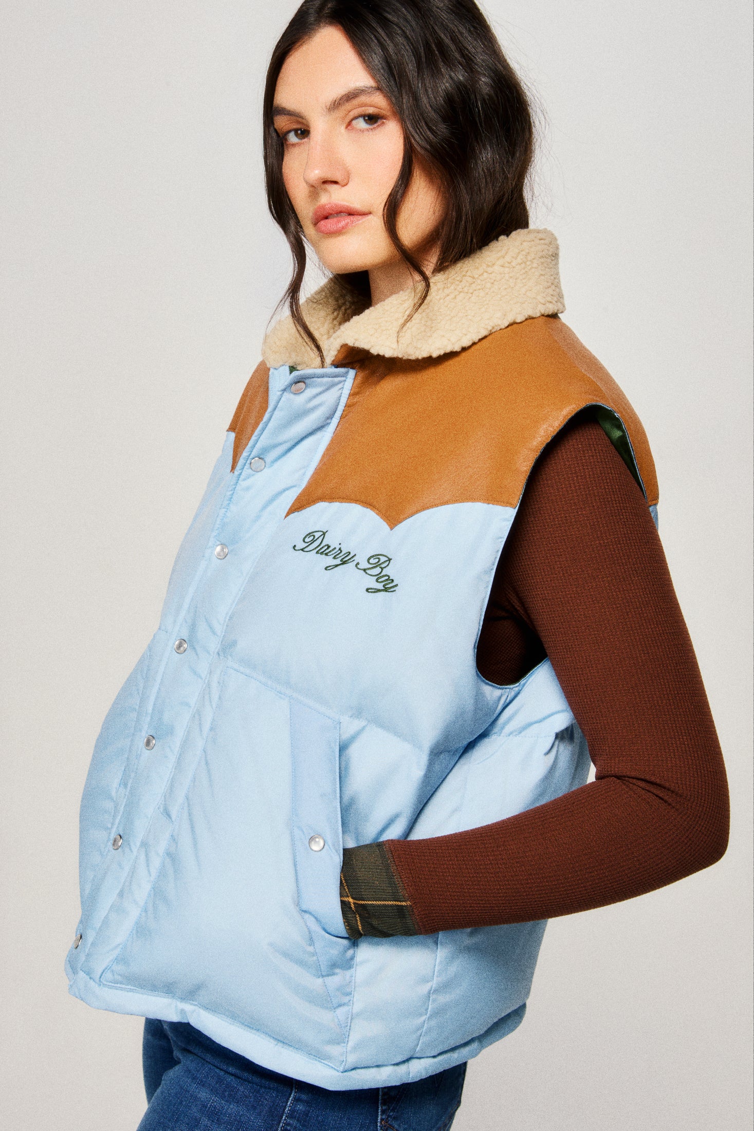 Mountain Puffer Vest - Sky Blue - Image 3