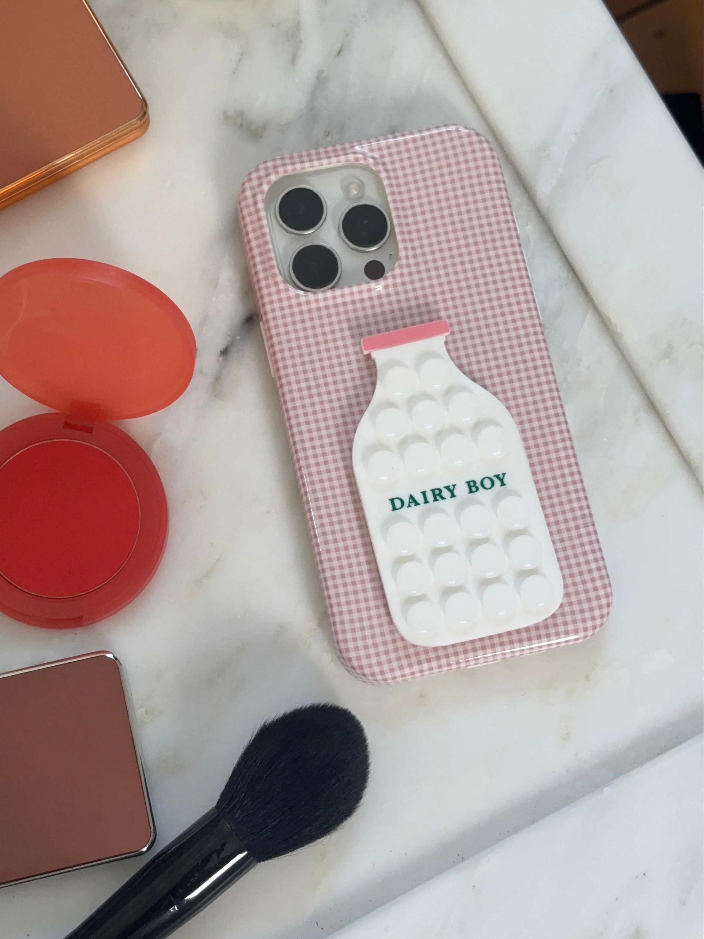 Farm Friends Phone Case - Pink Gingham - Image 3