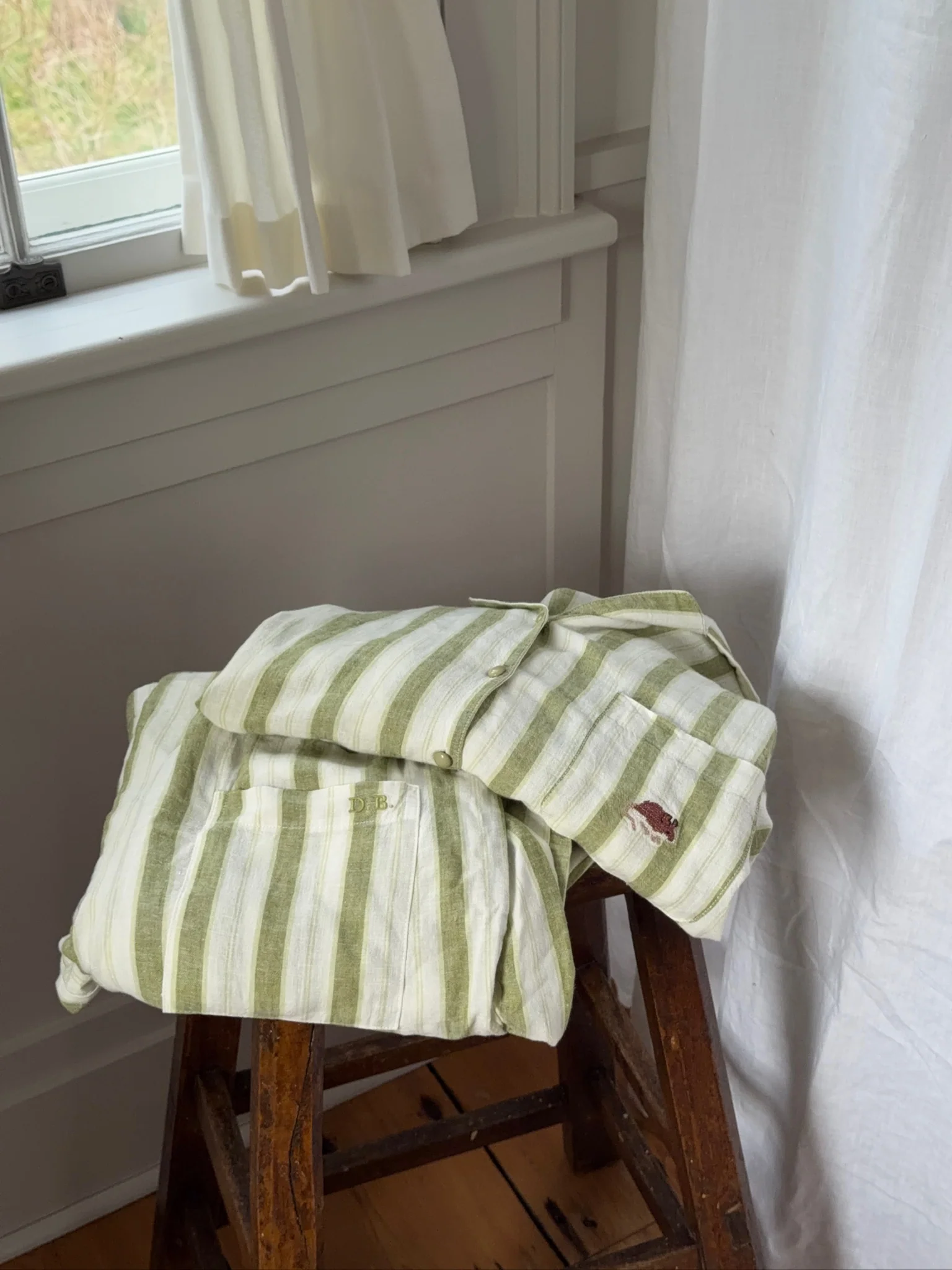 Farm Friends Sleep Set - Barn Mouse in Green Pinstripe - Image 10