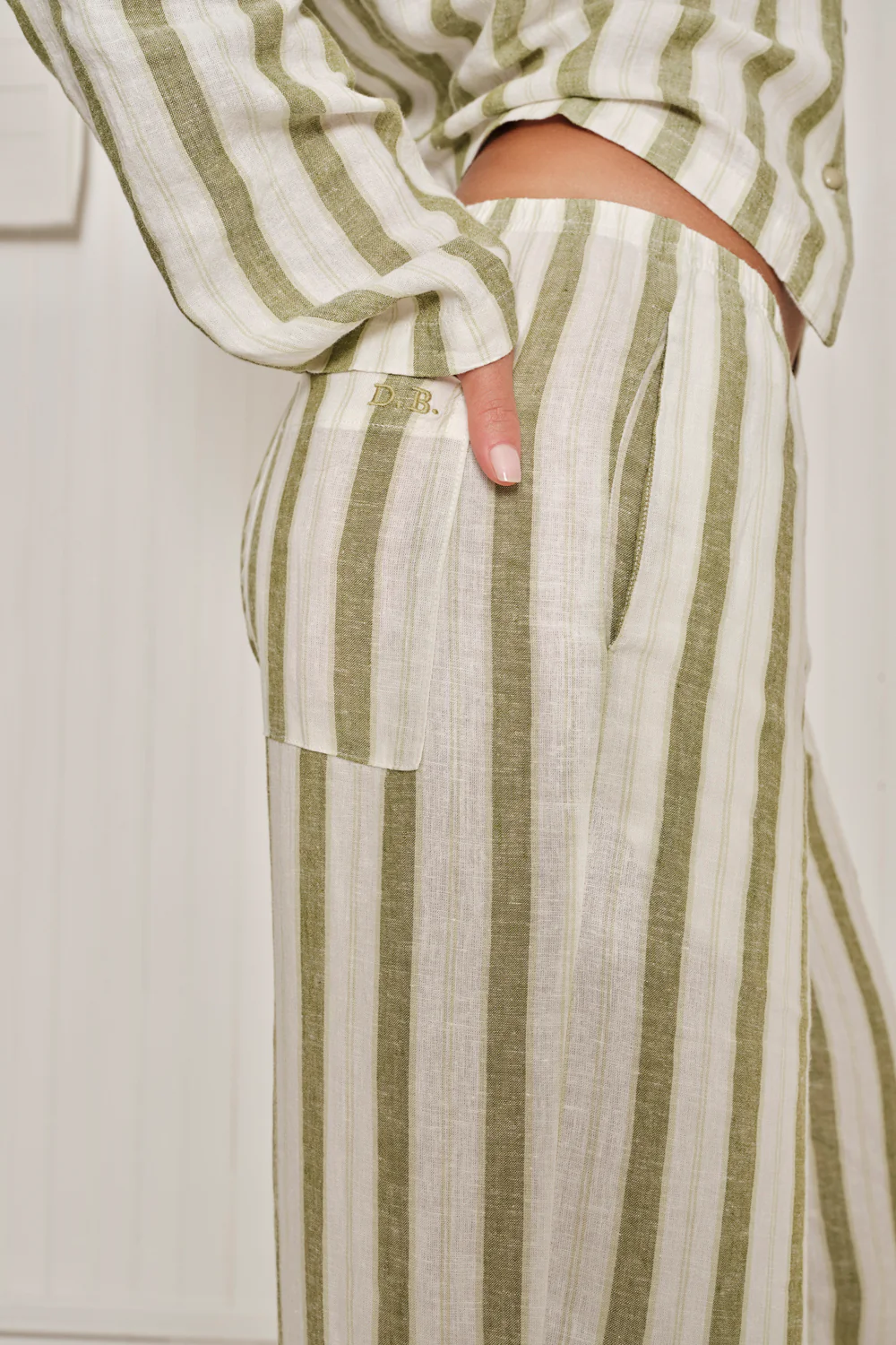 Farm Friends Sleep Set - Barn Mouse in Green Pinstripe - Image 6