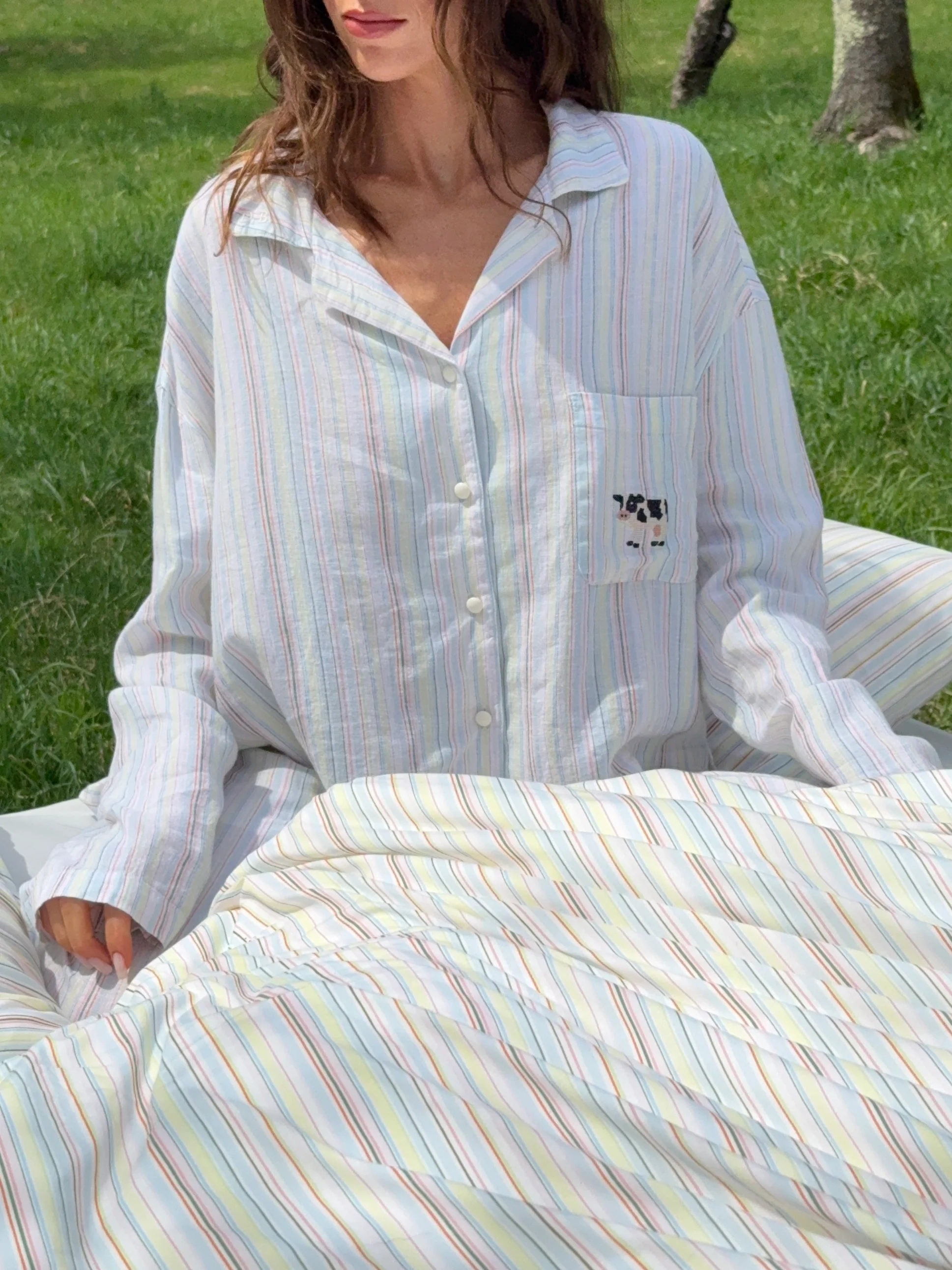 Farm Friends Sleep Set - Cow in Ribbon Stripe - Image 9