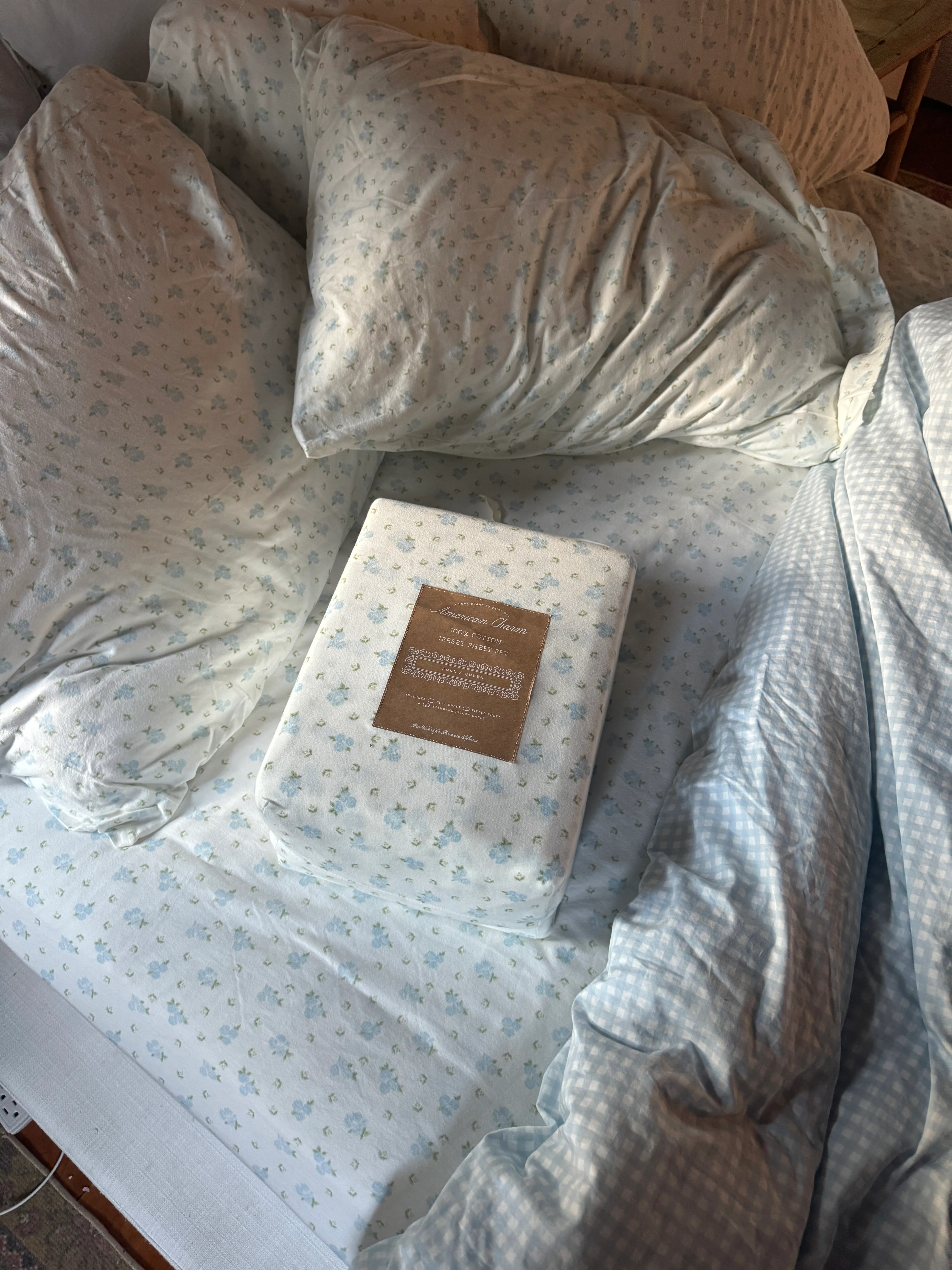 Floral Sheet Set - Powder Blue - Image 3