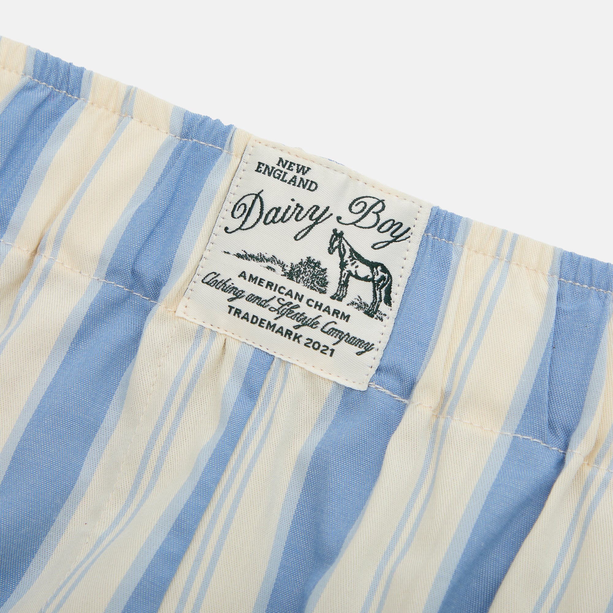 Garden Bed Boxer Shorts - Blue Pinstripe - Image 4