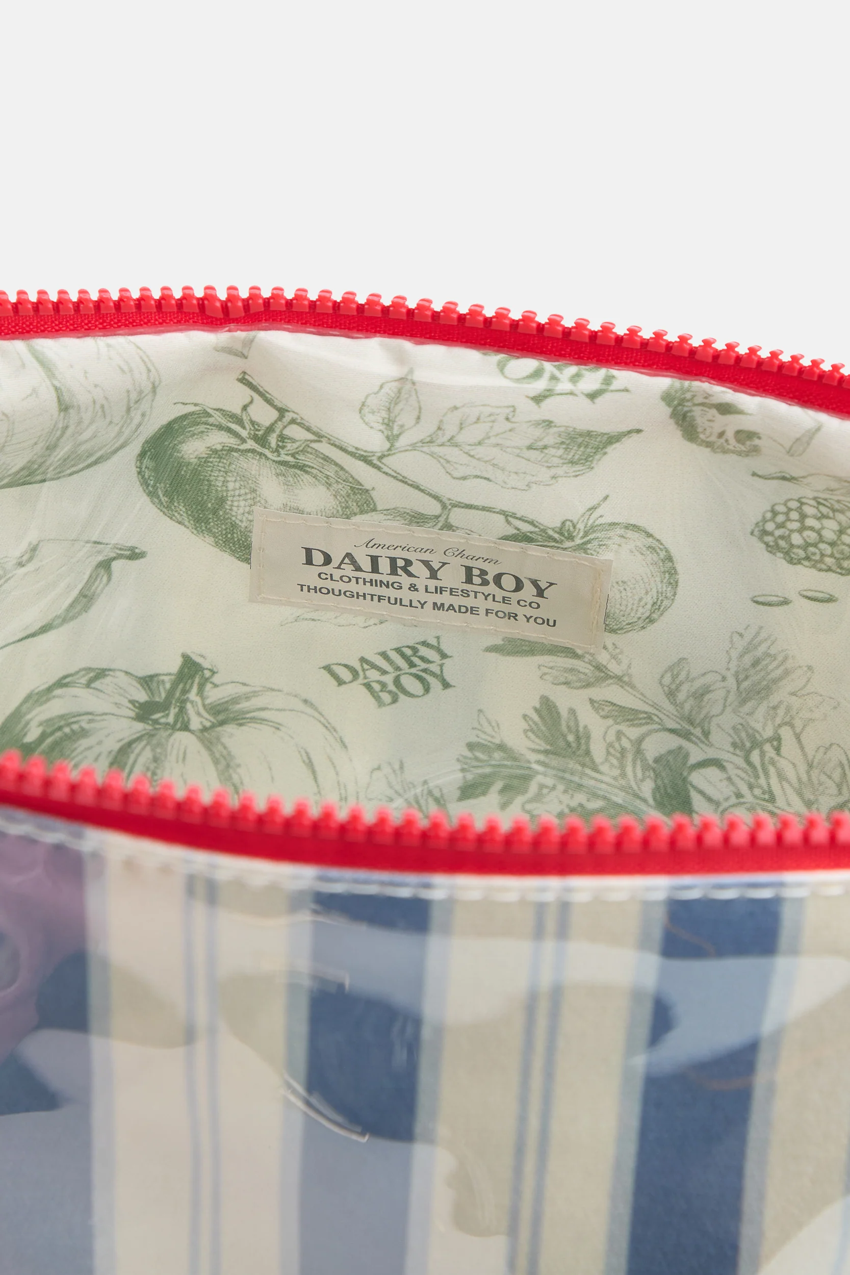 Garden Bed Makeup Bag - Blue Pinstripe - Image 4