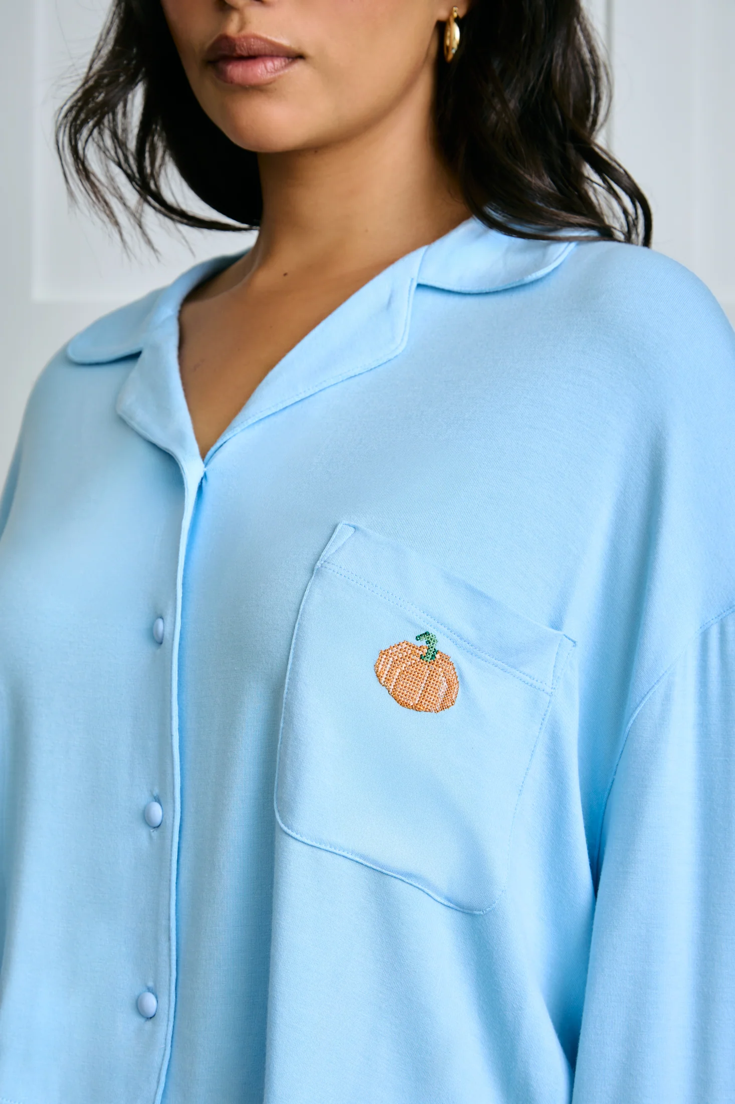 Garden Bed Sleep Set - Pumpkin in Cool Blue - Image 3