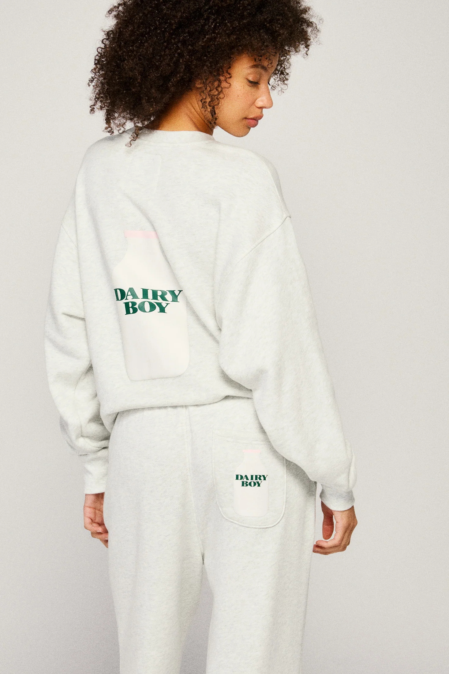 Milk Bottle Crewneck - Heather Grey - Image 3