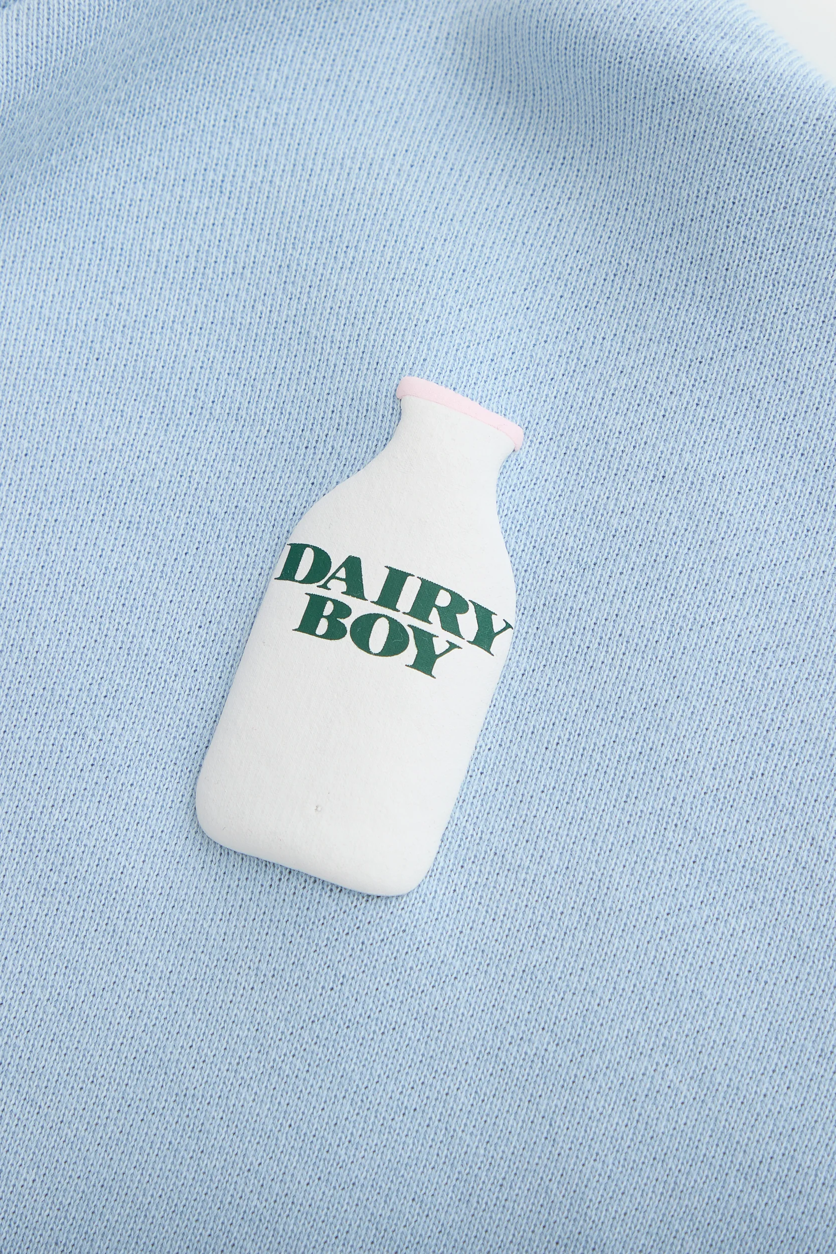 Milk Bottle Cropped Zip Up - Icy Blue - Image 9