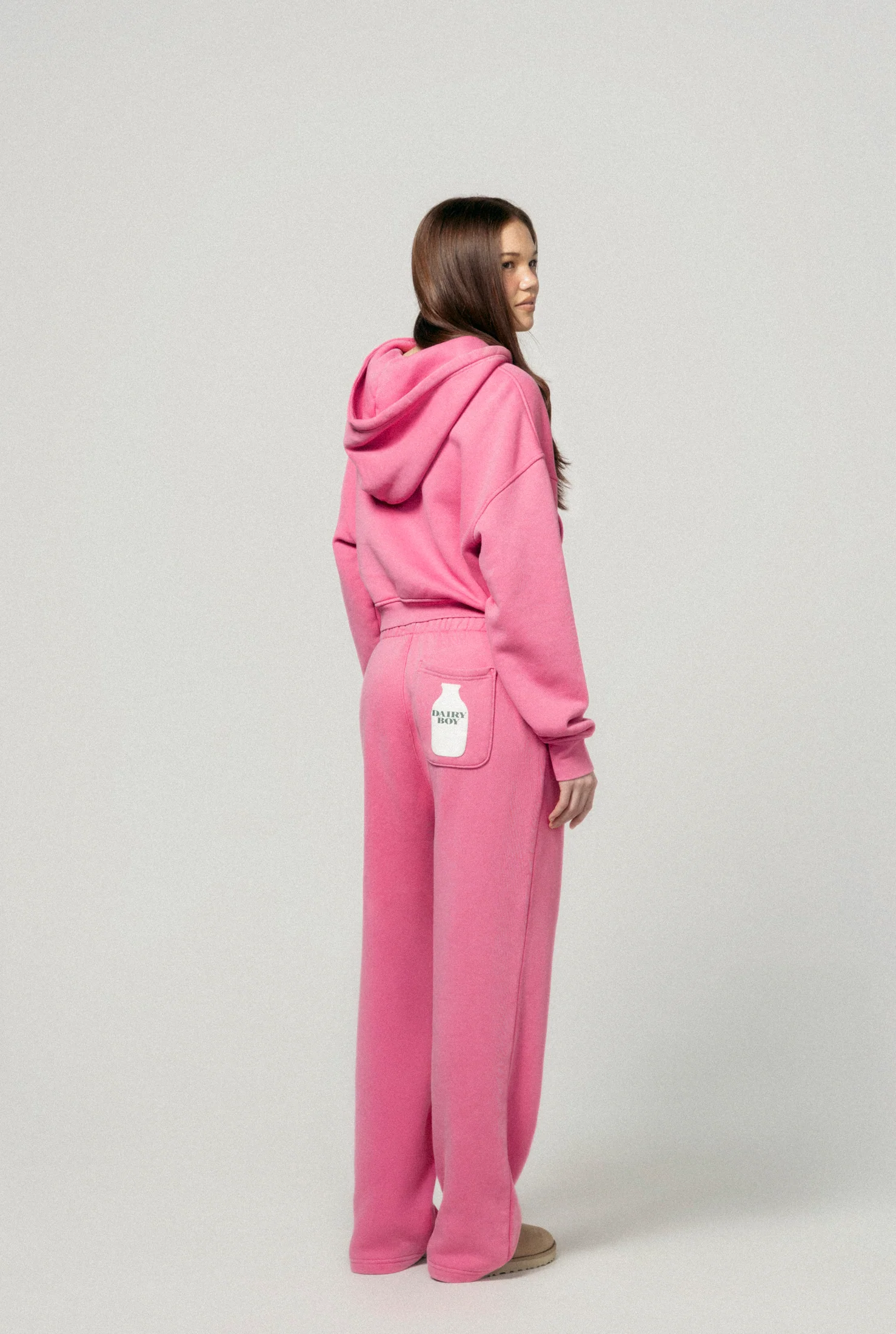 Milk Bottle Cropped Zip Up - Strawberry Milk - Image 3