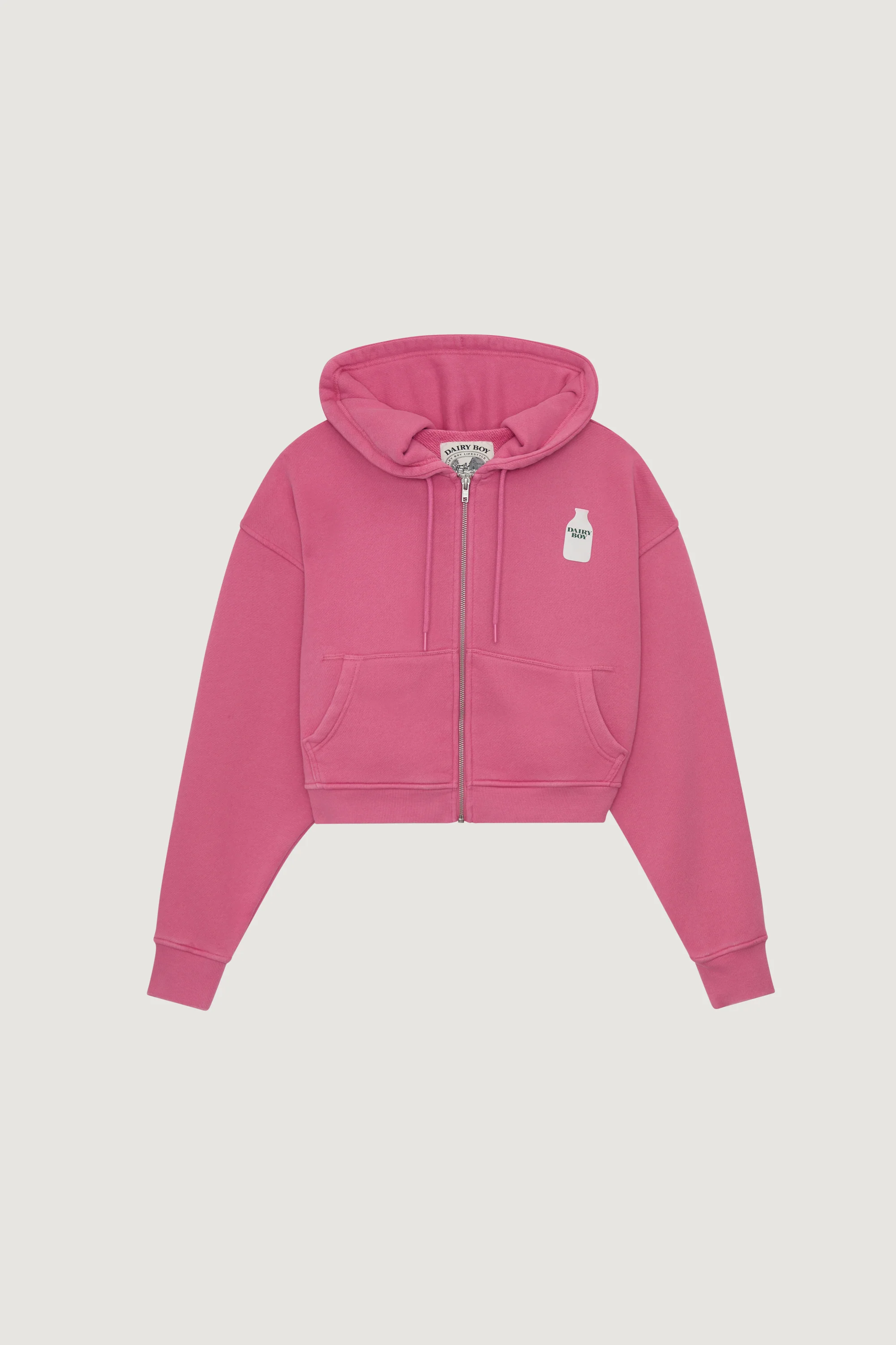 Milk Bottle Cropped Zip Up - Strawberry Milk - Image 4