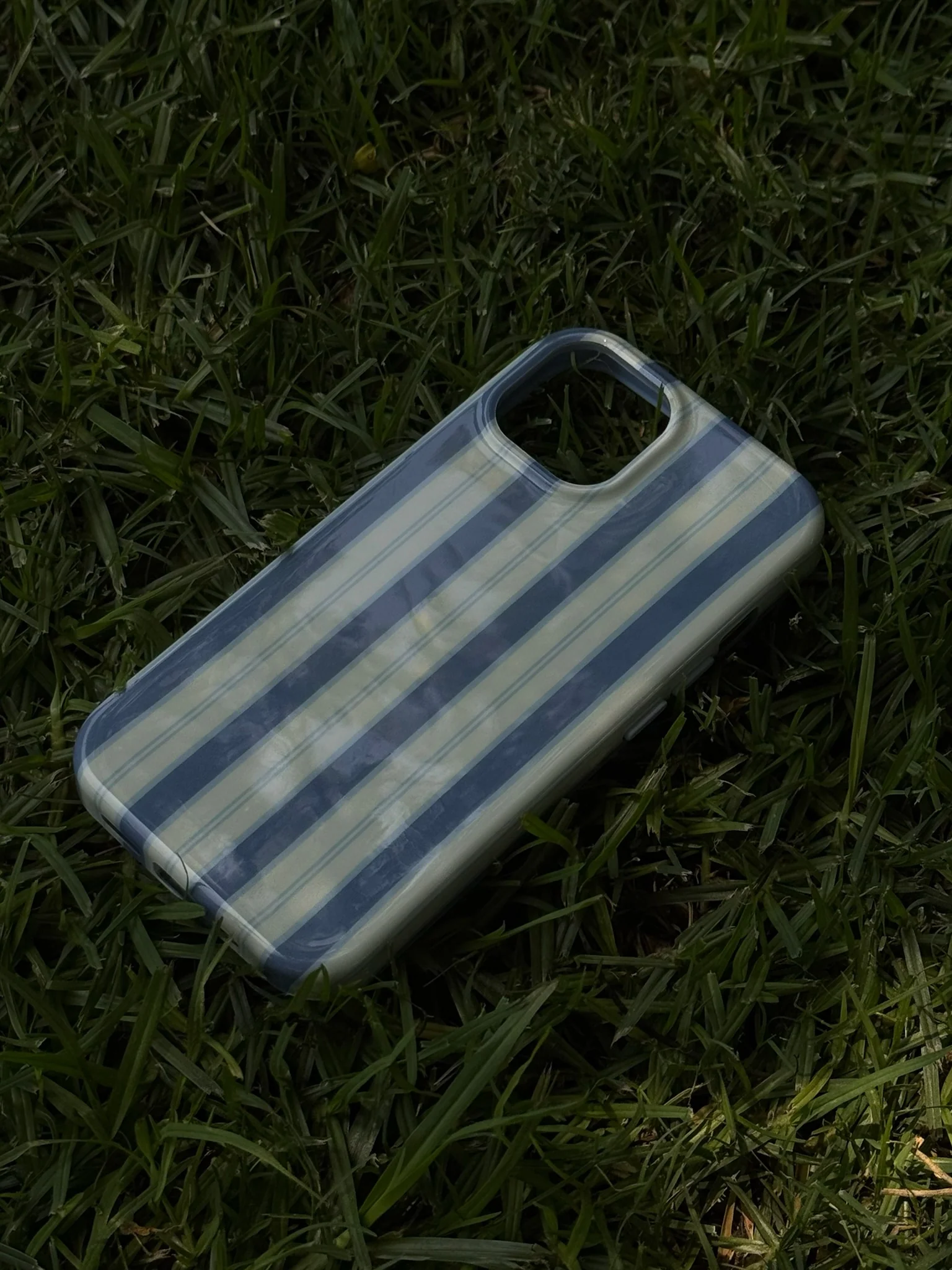 Garden Bed Phone Case - Blue Pinstripe - Image 3