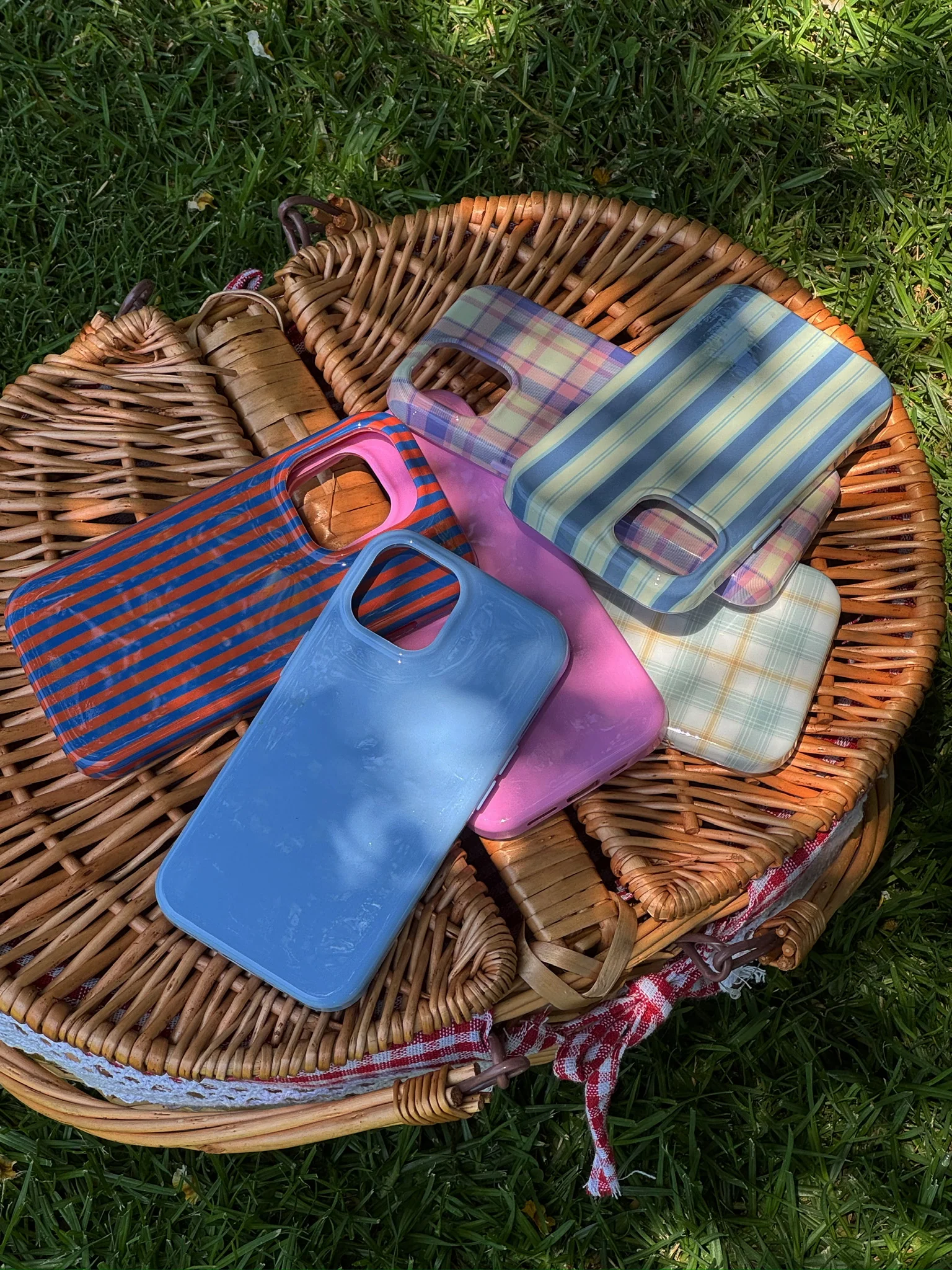 Garden Bed Phone Case - Blue Pinstripe - Image 5