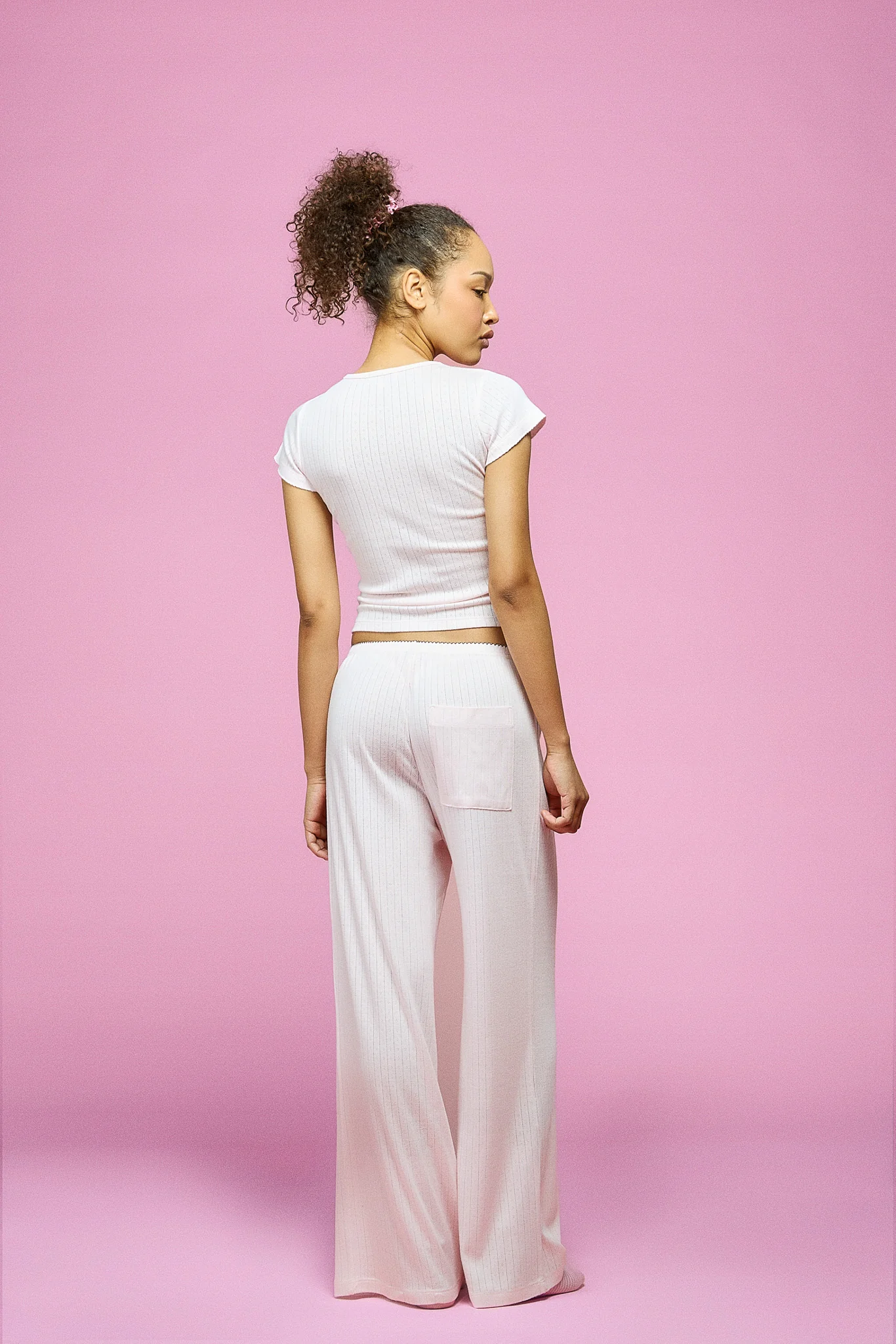 Pointelle Sleep Pant - Blush - Image 3