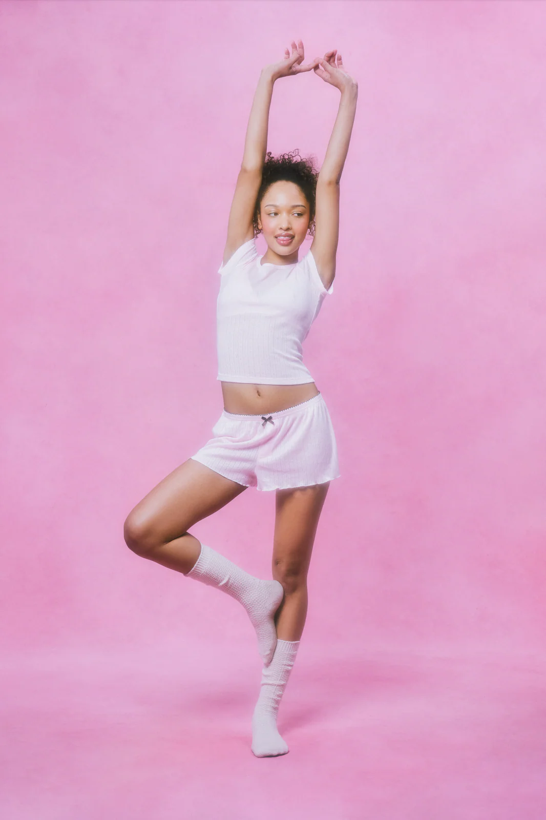 Pointelle Sleep Short - Blush - Image 3