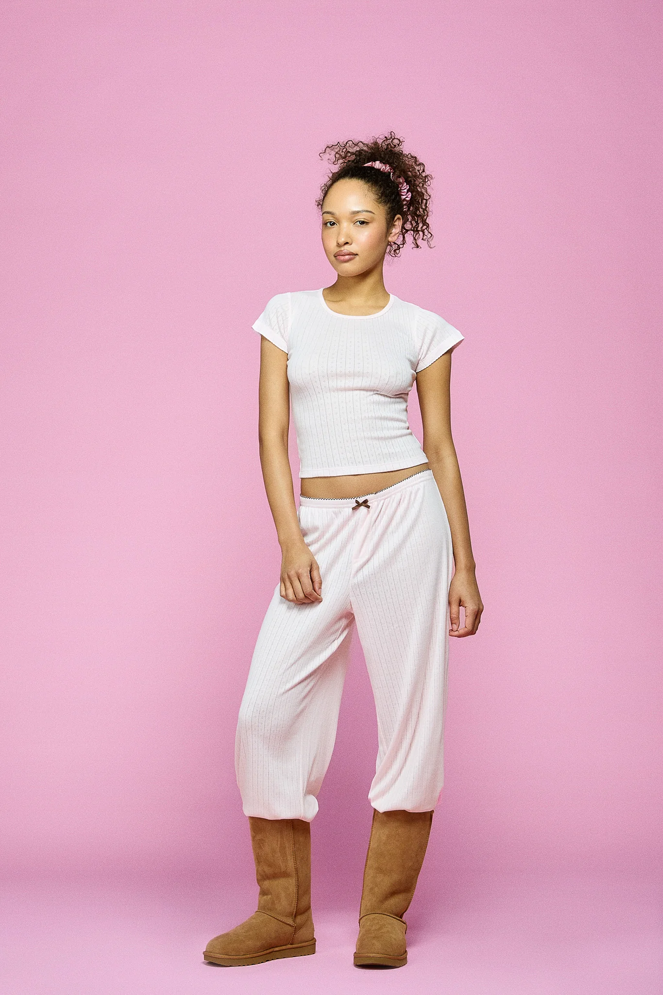 Pointelle Sleep Tee - Blush - Image 6