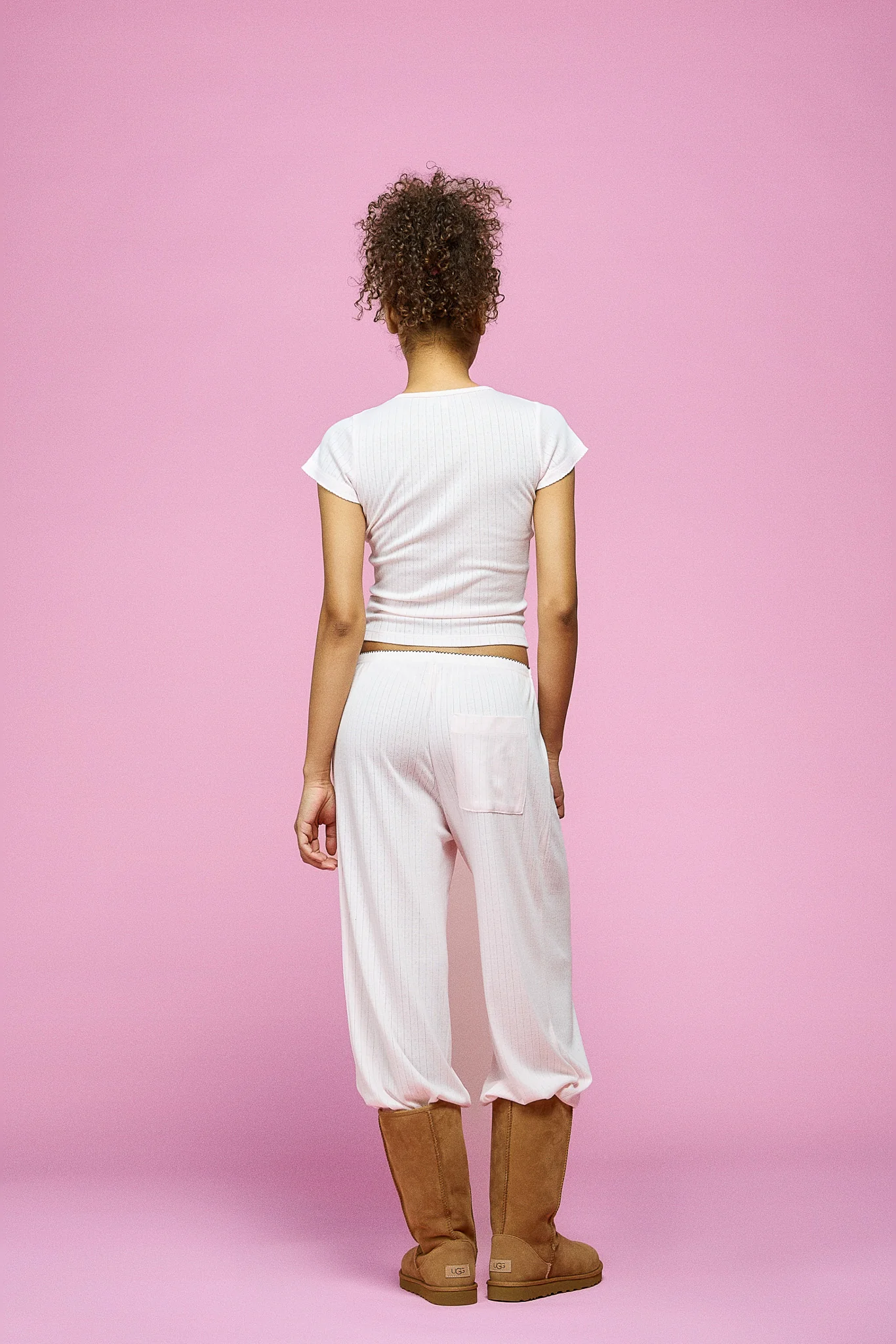 Pointelle Sleep Tee - Blush - Image 7