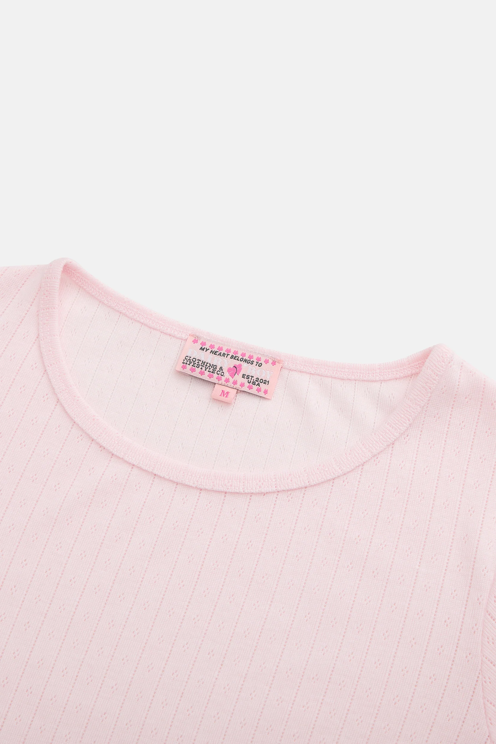 Pointelle Sleep Tee - Blush - Image 8