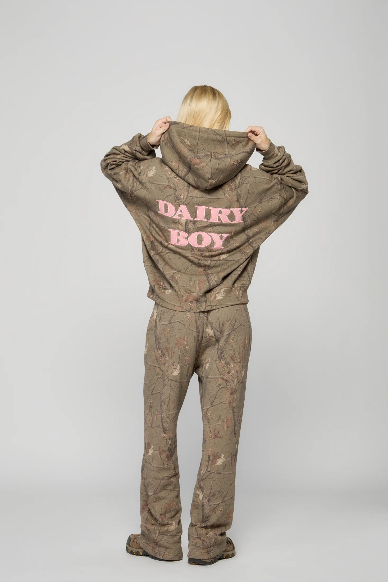 The Boyfriend Hoodie - Evergreen Camo/Pink - Image 3