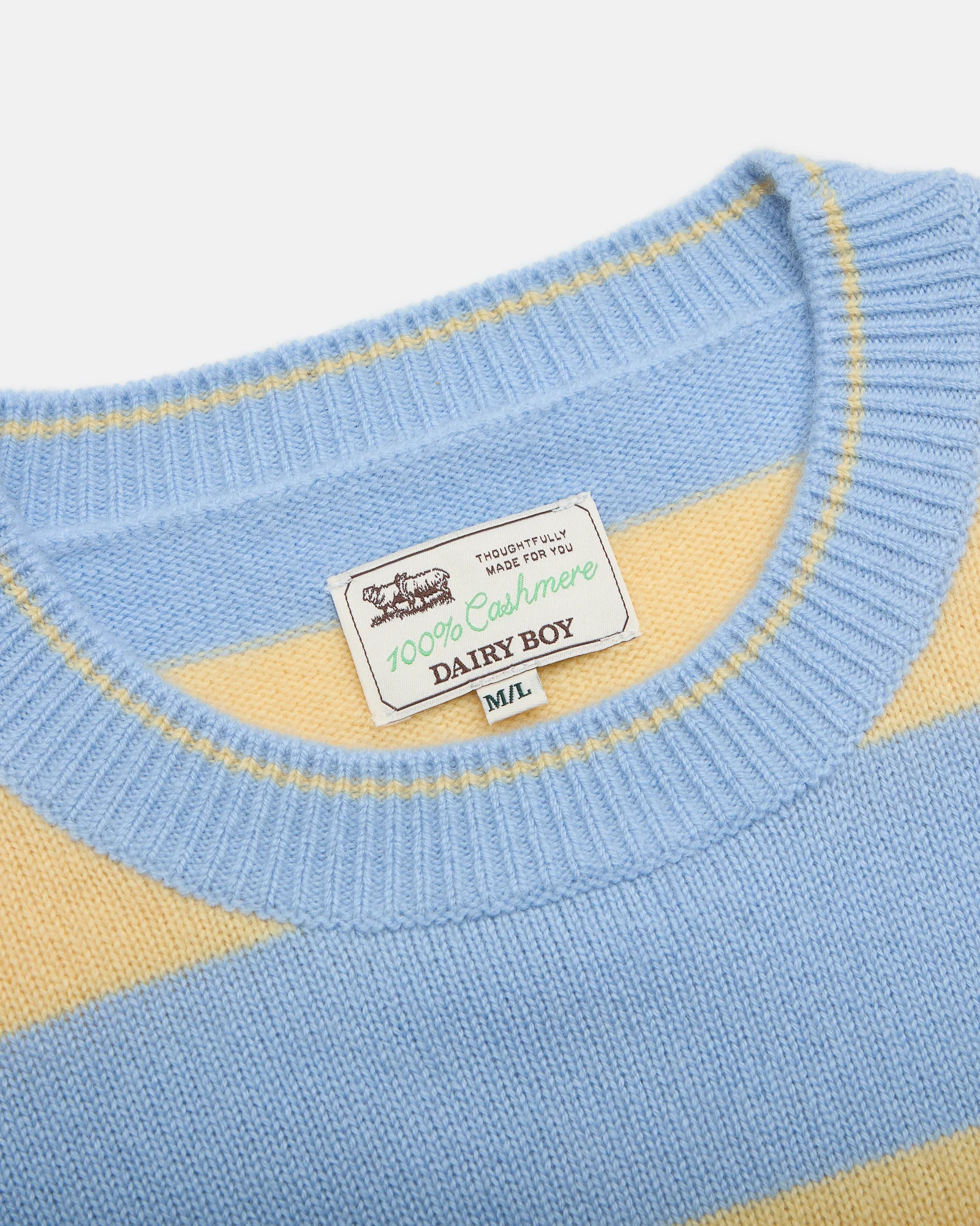 The Cashmere Pullover - Bluebird Stripe - Image 6