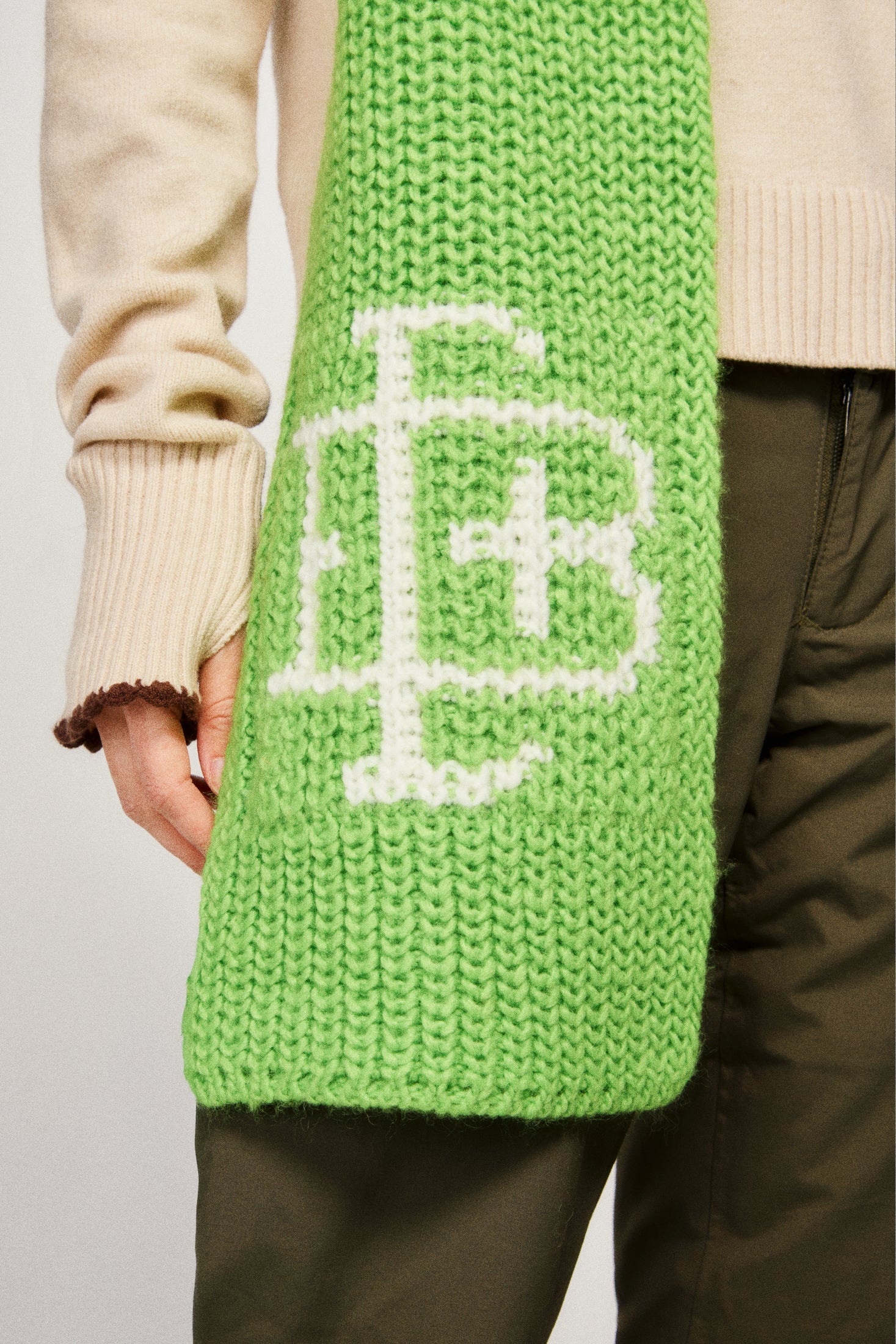 Winter Scarf - Lime Green - Image 3