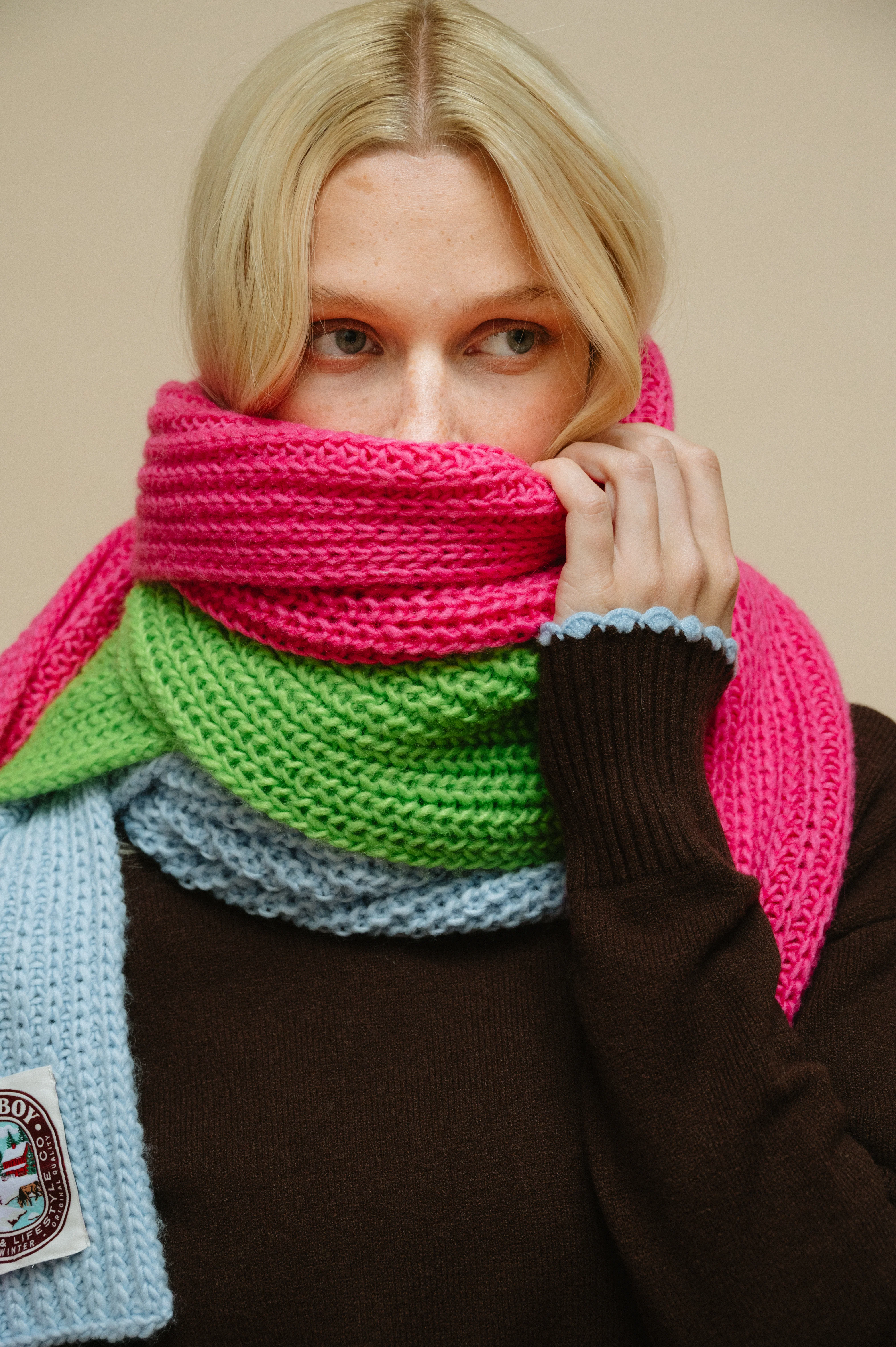 Winter Scarf - Lime Green - Image 4