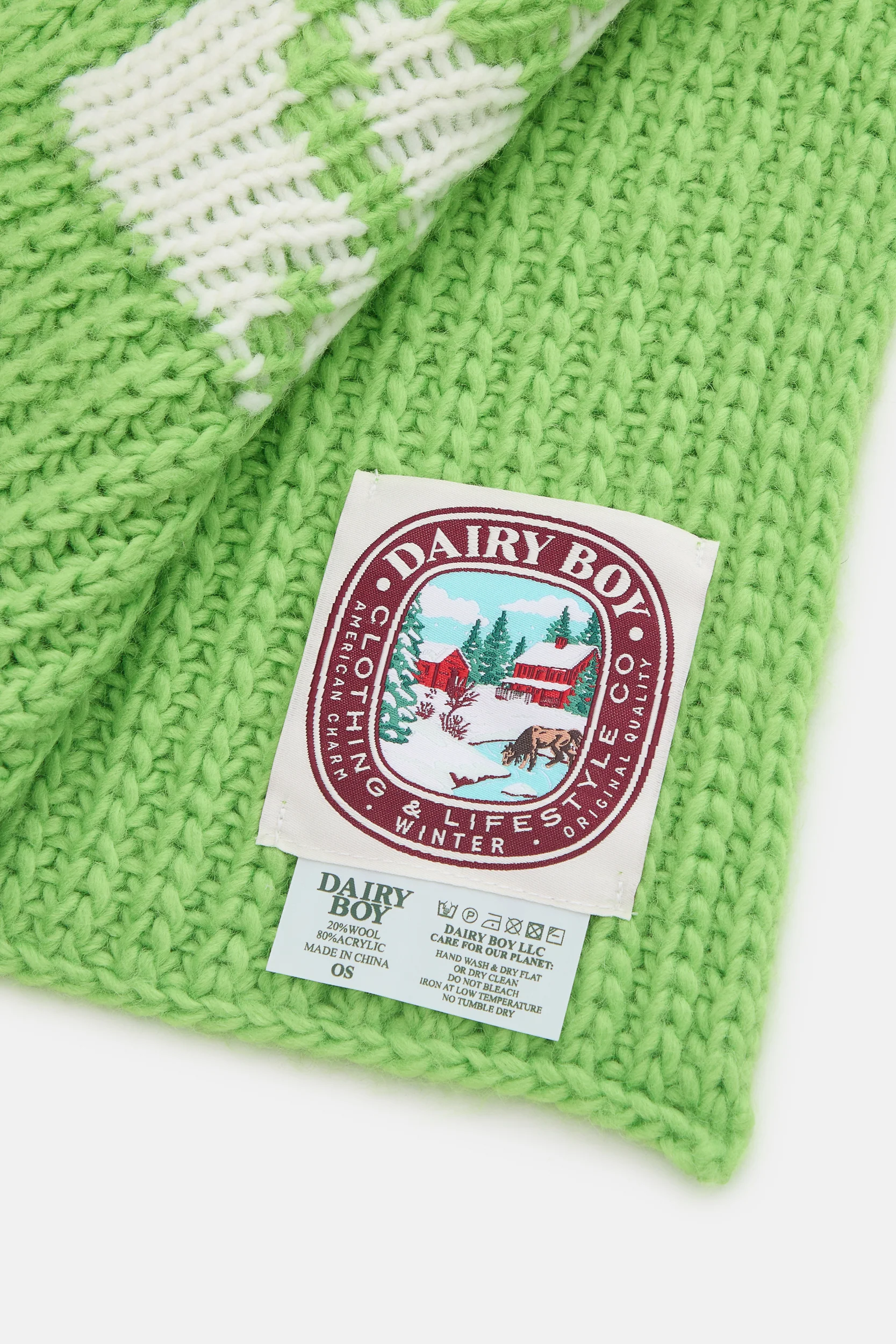 Winter Scarf - Lime Green - Image 7
